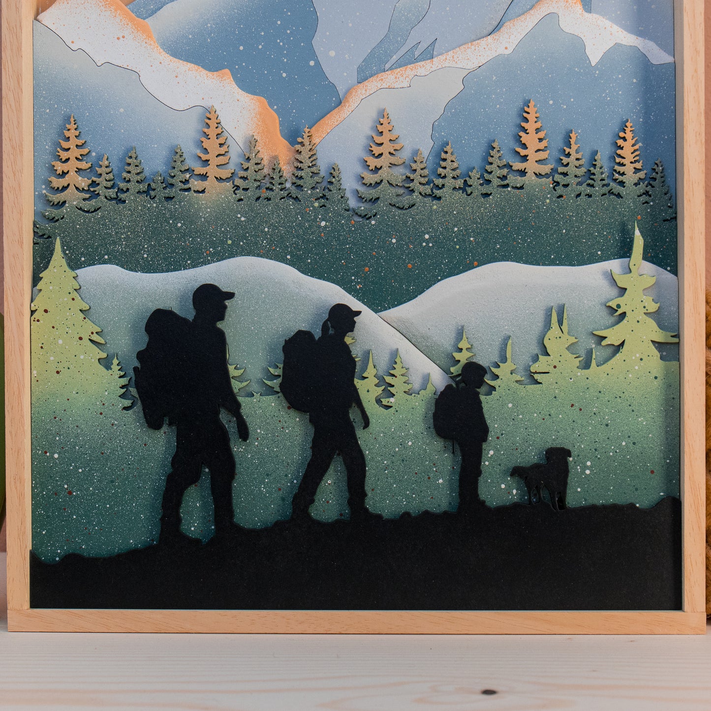 Quadro "Escursionisti" VERDE - Grande