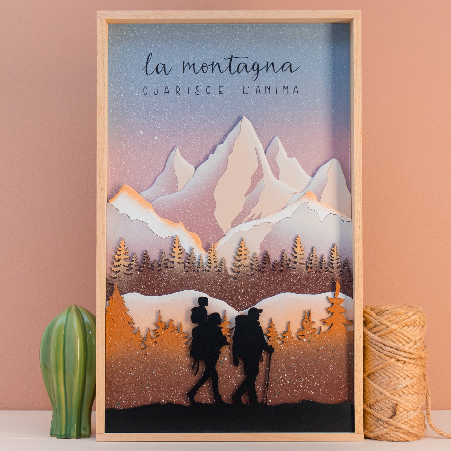 Quadro "Escursionisti" ROSA - Grande