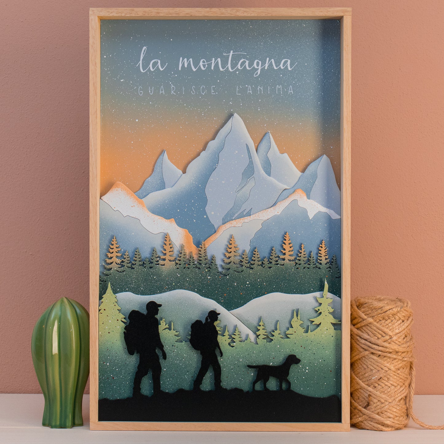 Quadro "Escursionisti" VERDE - Grande