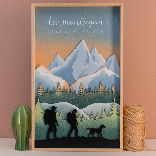 Quadro "Escursionisti" VERDE - Grande