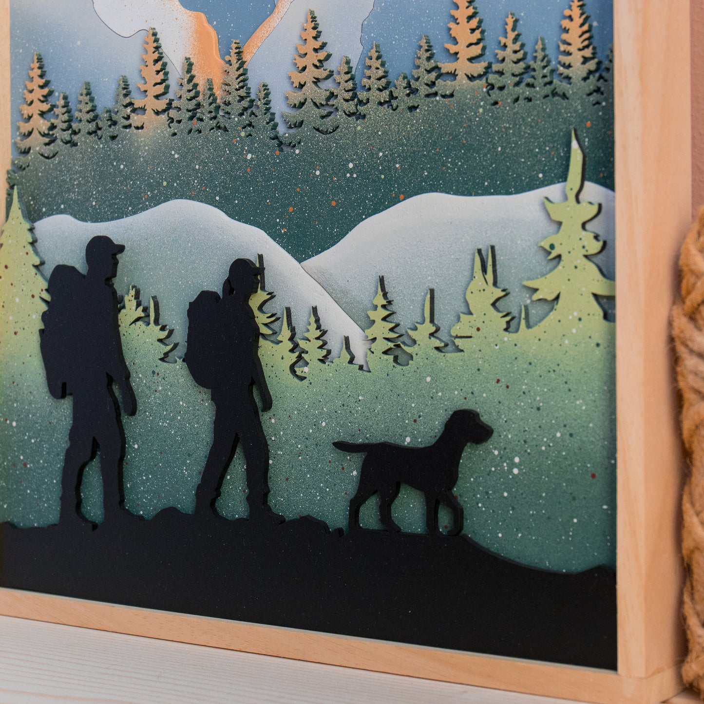 Quadro "Escursionisti" VERDE - Grande