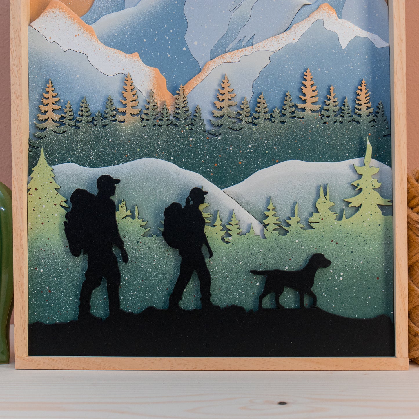 Quadro "Escursionisti" ROSA - Grande