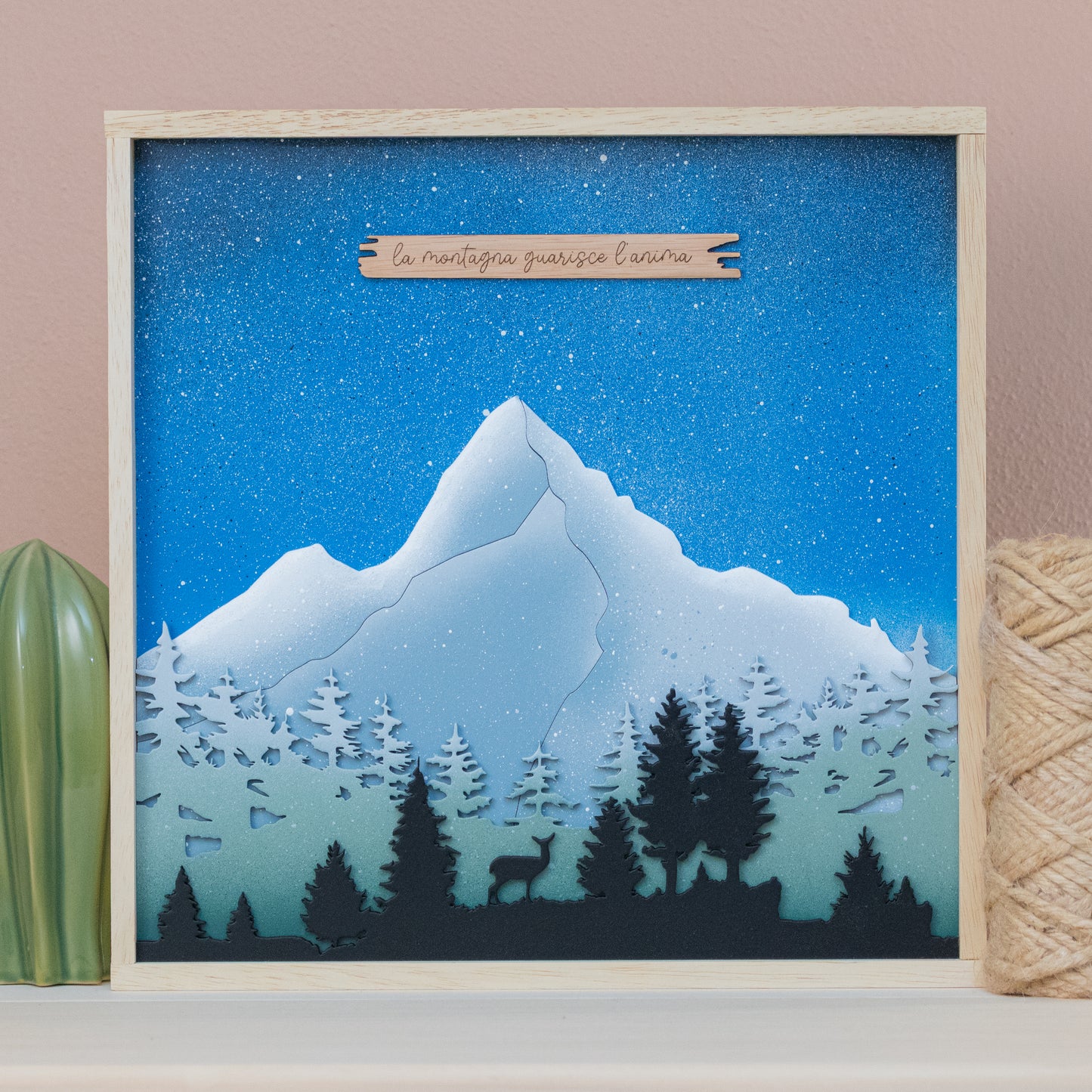 Quadro montagna di notte