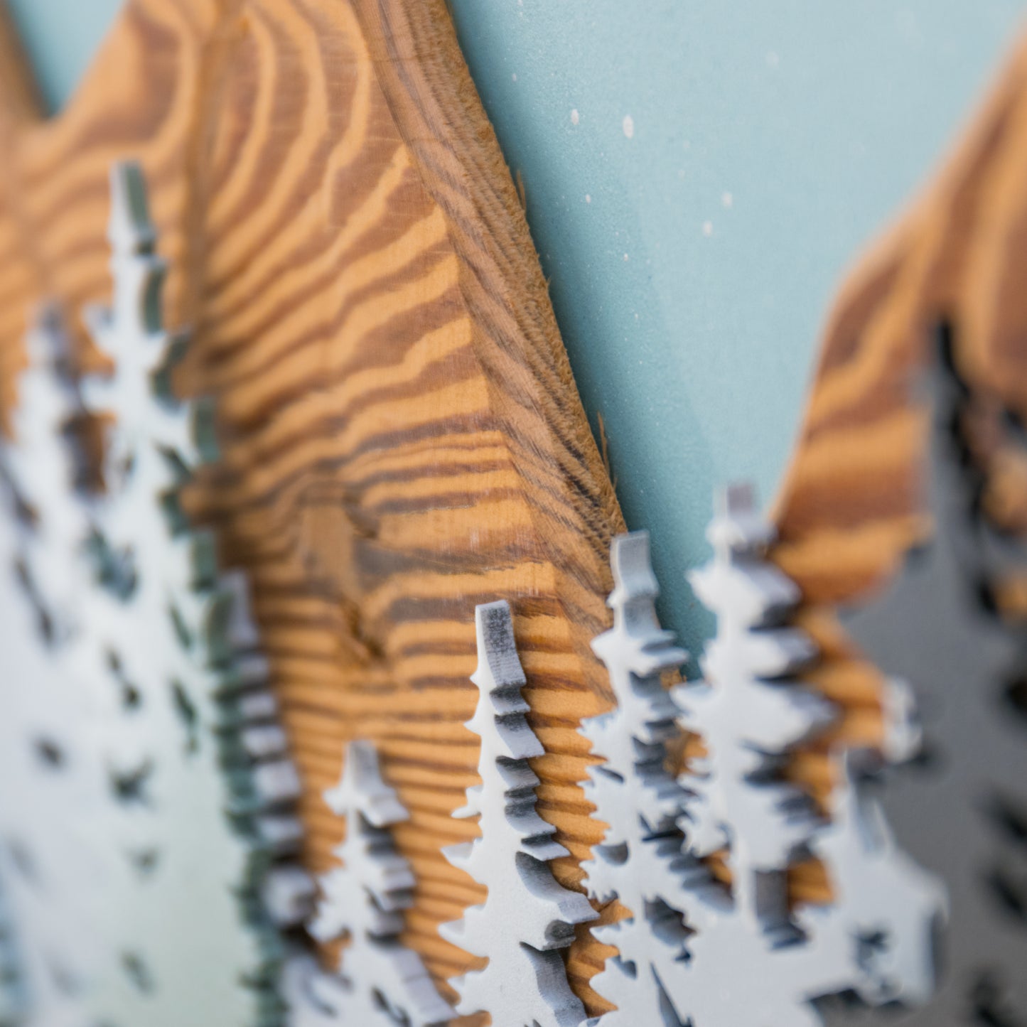 Quadro montagna legno grezzo